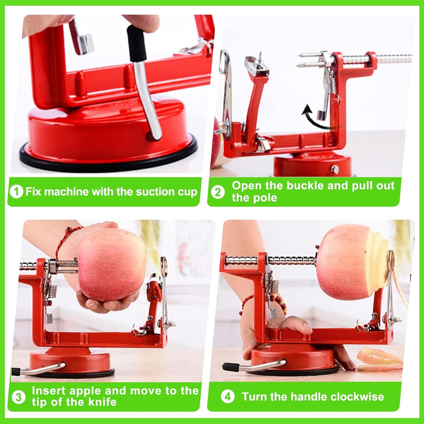 Luxora Apple Skin Peeler with Suction Base and Blades