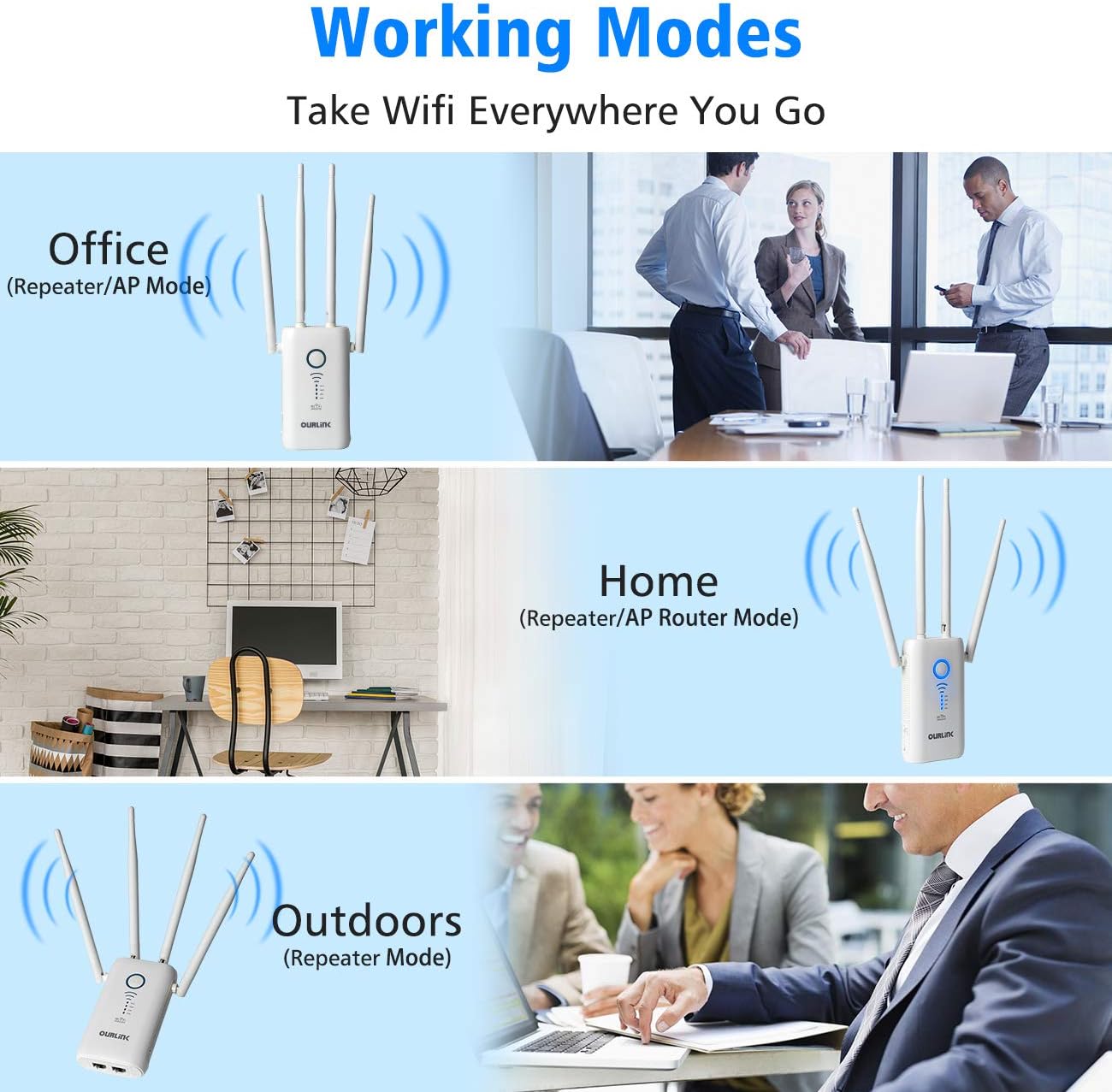 Royaleva Wireless Plug In Wifi Internet Repeater Signal Range Booster Extender