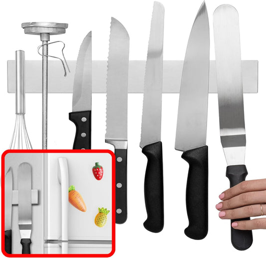 Luxora 14 Inch Magnetic Knife And Tools Holder Silver