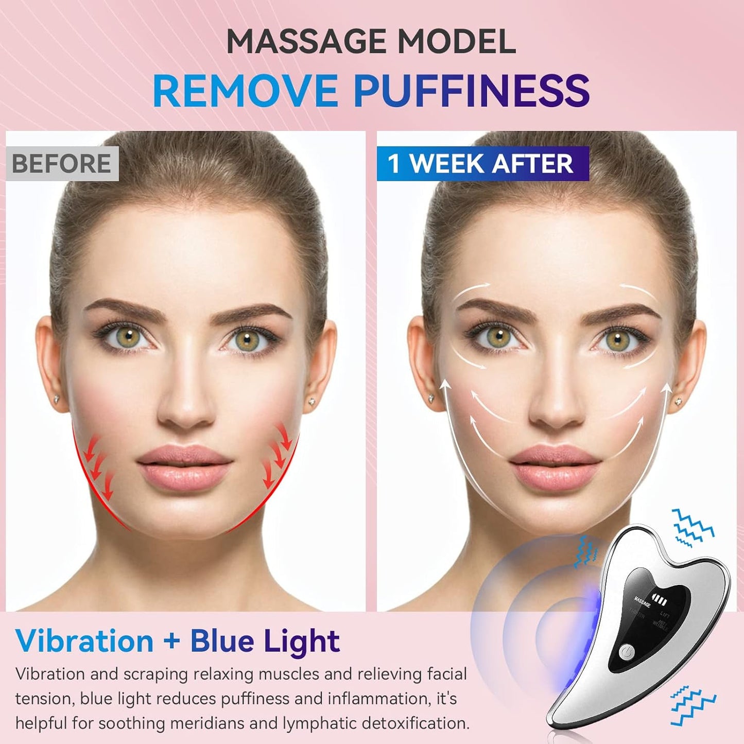 RoyaleGlow Gua Sha Massager Tool for Face Lifting and Rejuvenation