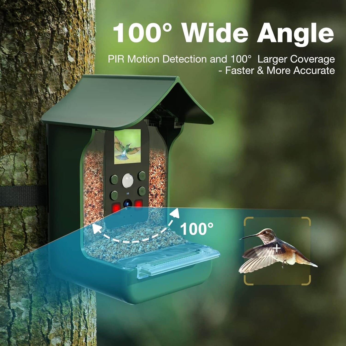 Royallure Smart Bird Feeder with PIR Motion Detection & Auto Photo/Video Capture