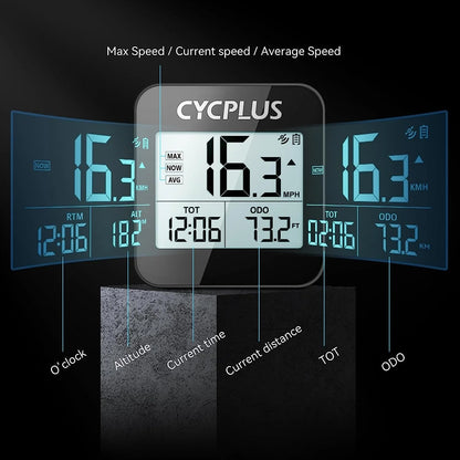 Luxora Wireless Cycling GPS Bike Computer with Backlight