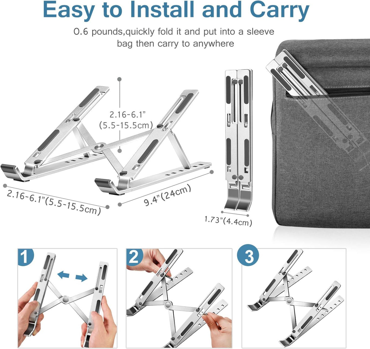 RoyaleGlow Foldable Portable Laptop Stand - Ergonomic Design