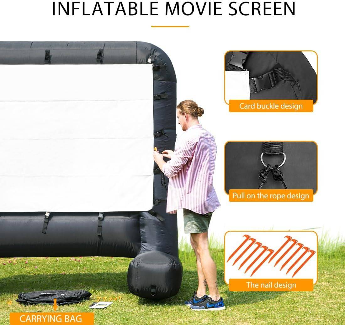 Luxora Outdoor Movie Screen And Projector 14ft Inflatable