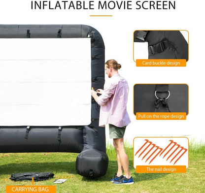 Luxora Outdoor Movie Screen And Projector 14ft Inflatable