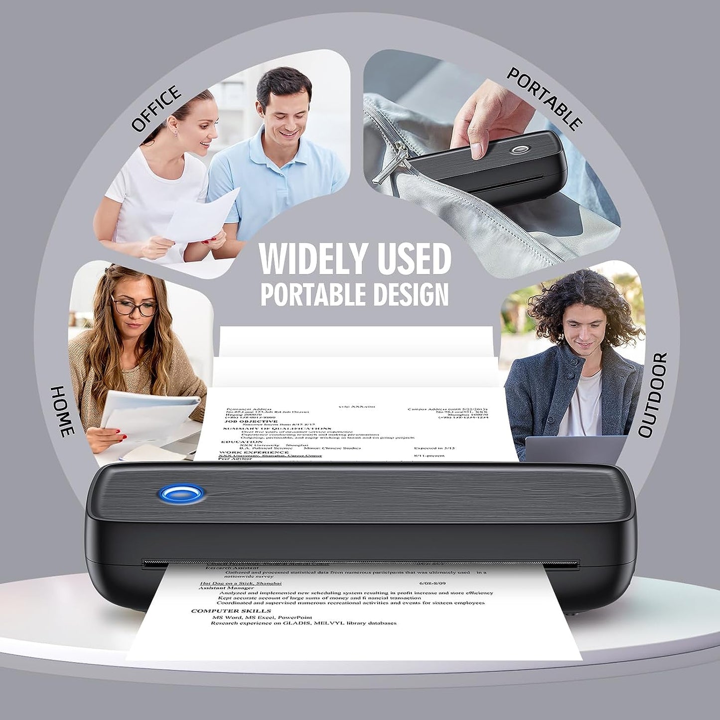 Royaleva Wireless Portable Inkless Thermal Printer Compact