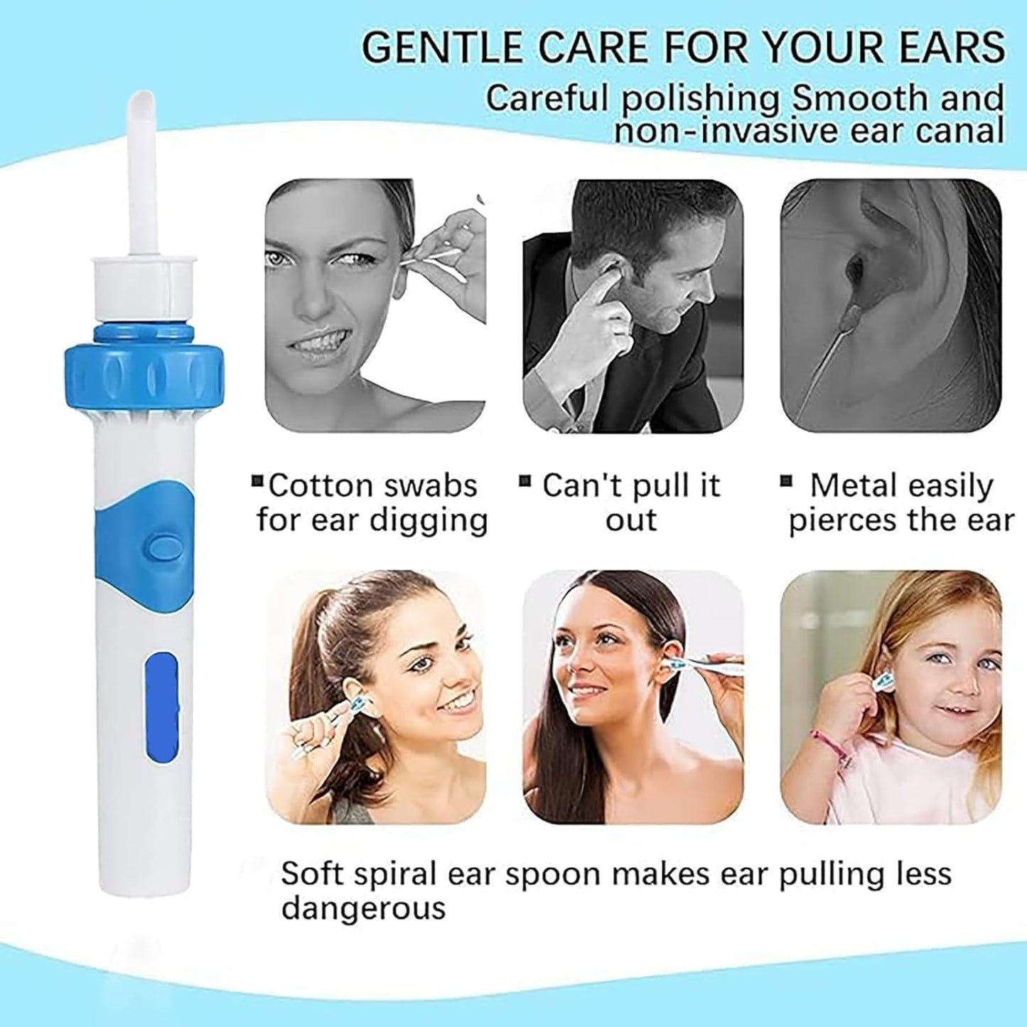 Royallure Electric Ear Wax Vacuum Cleaner with Gentle Suction and Easy Cleaning Design