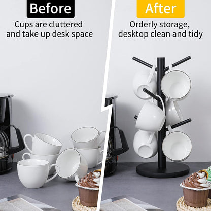 Luxora Cup Mug Holder Tree – Stylish Wooden Organizer