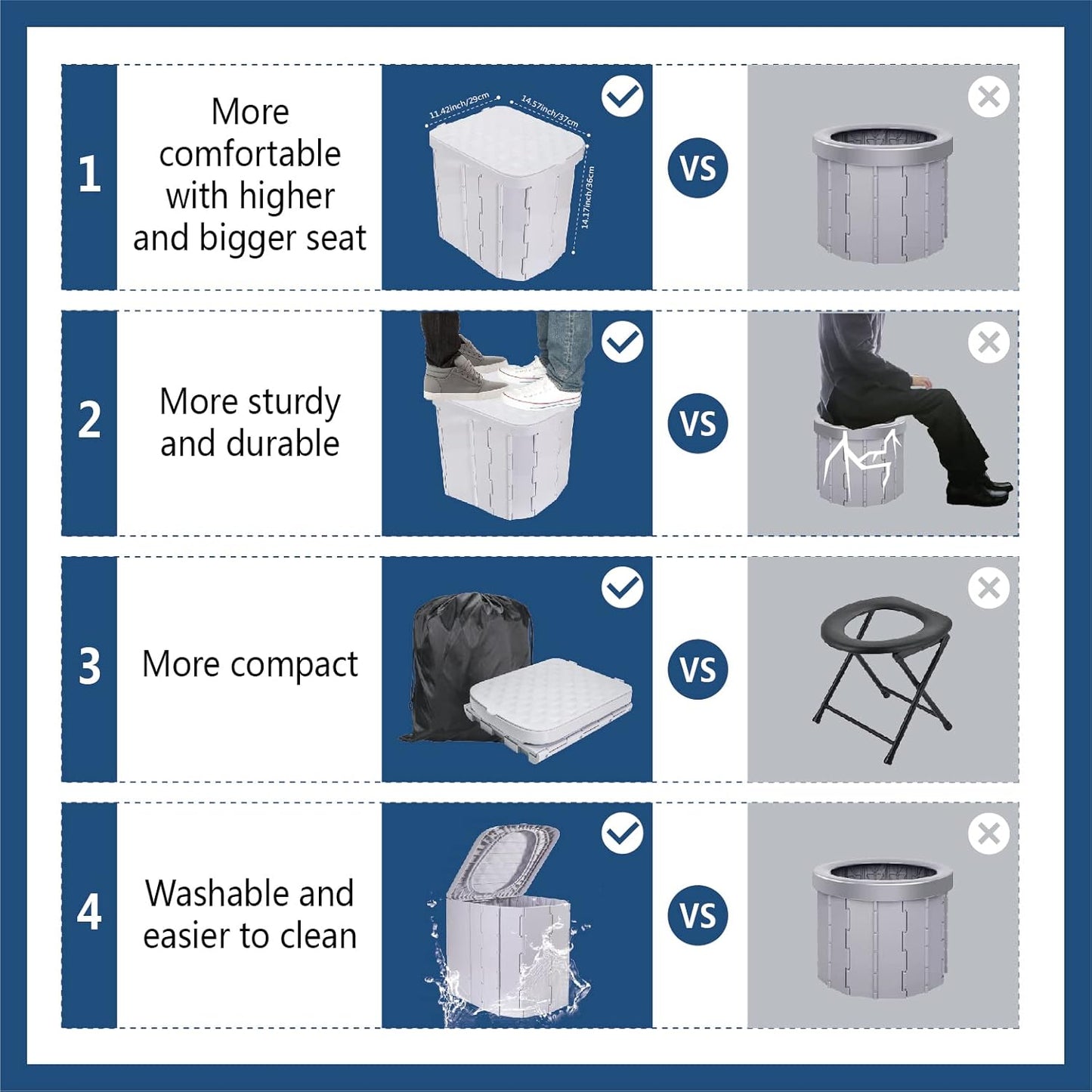 Royaleva Camping Portable Toilet - Lightweight & Compact Design