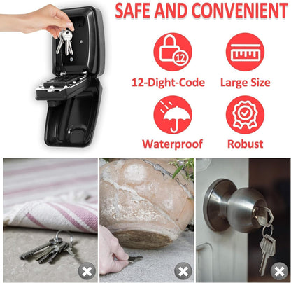 Luxora Weatherproof Anti-theft Key Lock Box with Adjustable Code for Indoor and Outdoor Use