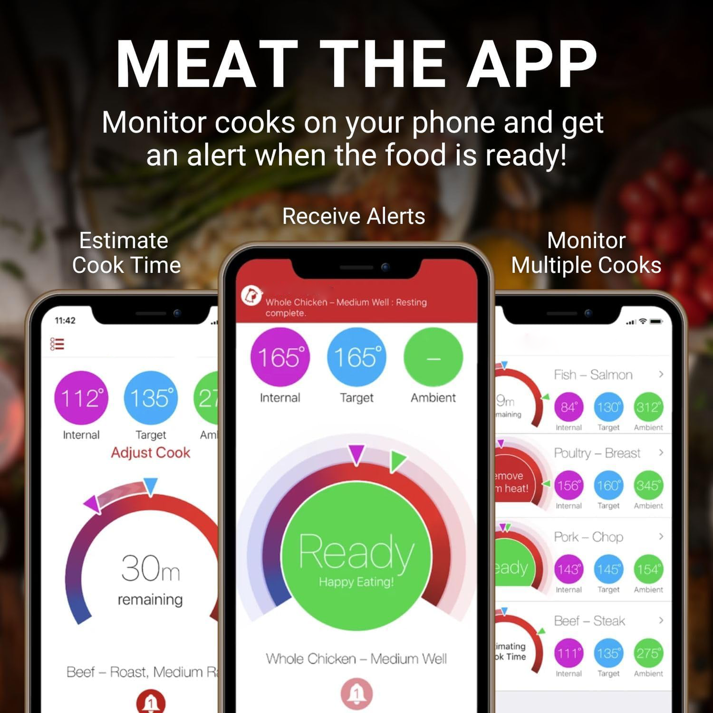 Royaleva Wireless Smart Meat Thermometer with Bluetooth