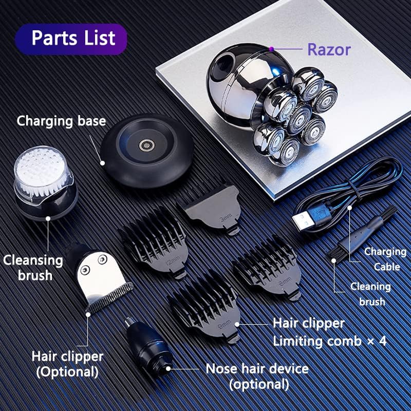 Luxora Wireless Electric Head Shaver with 7D Blade Design