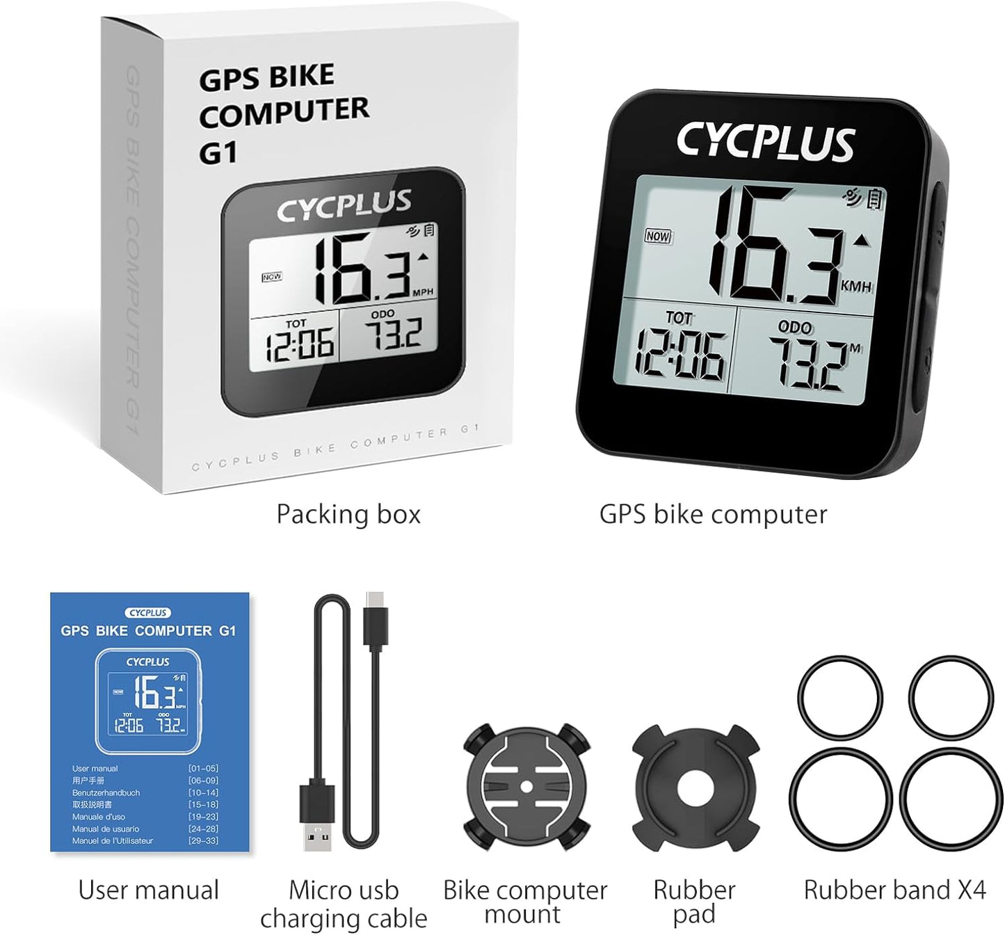 Luxora Wireless Cycling GPS Bike Computer with Backlight
