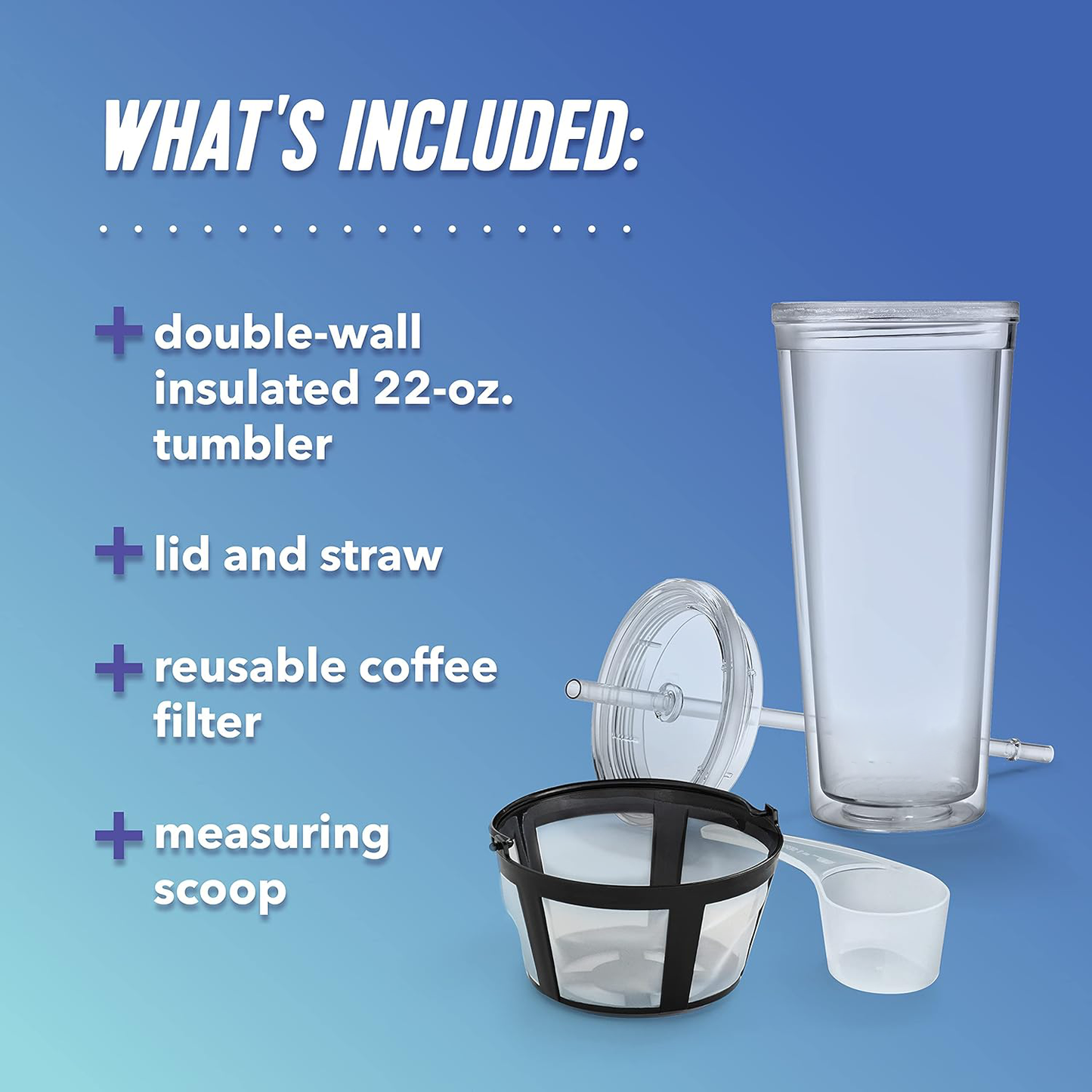 RoyaleGlow Ice Coffee Machine Maker with Reusable Filter