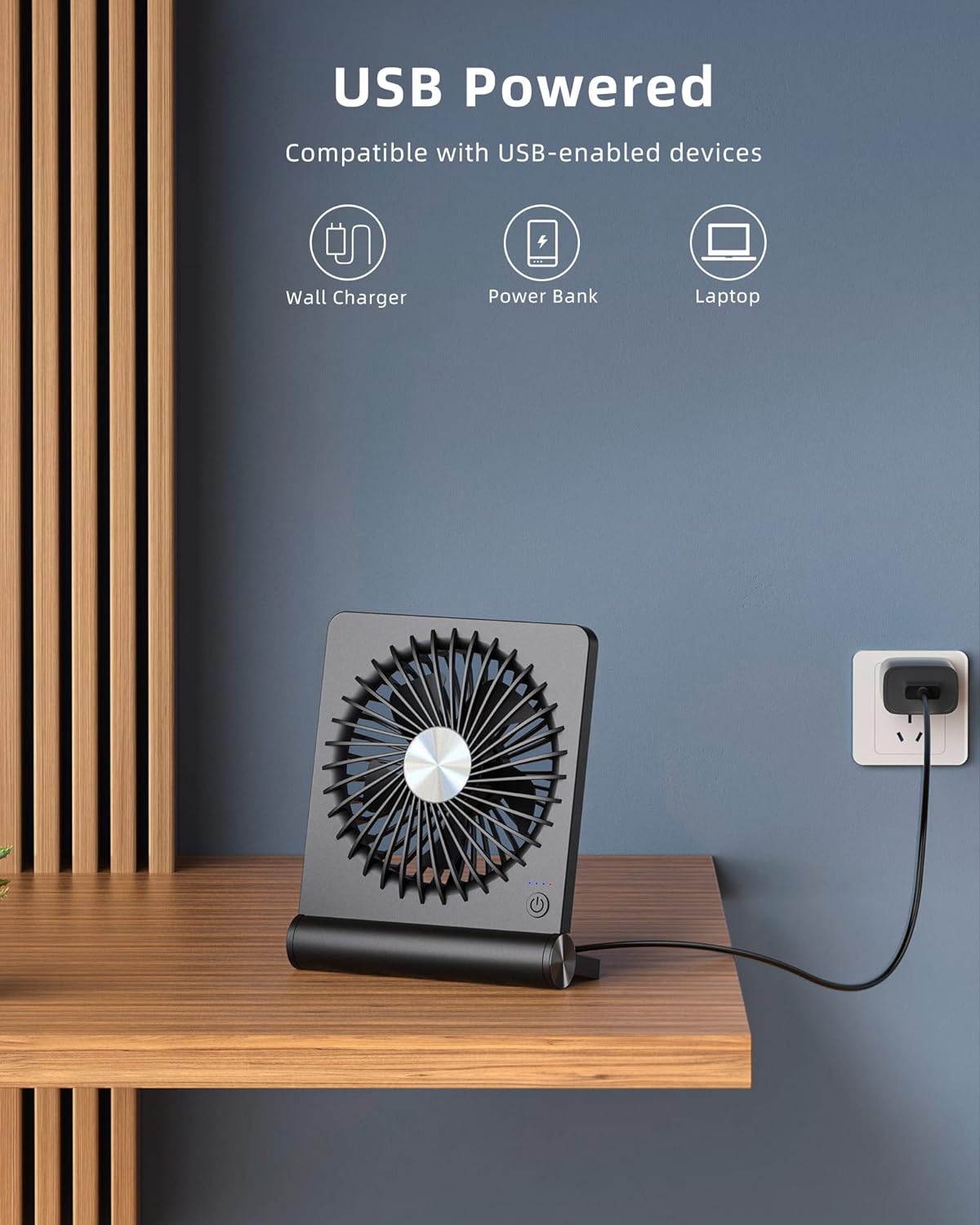 Luxora Ultra Quiet Small Desk Fan with 220 Degree Pivot