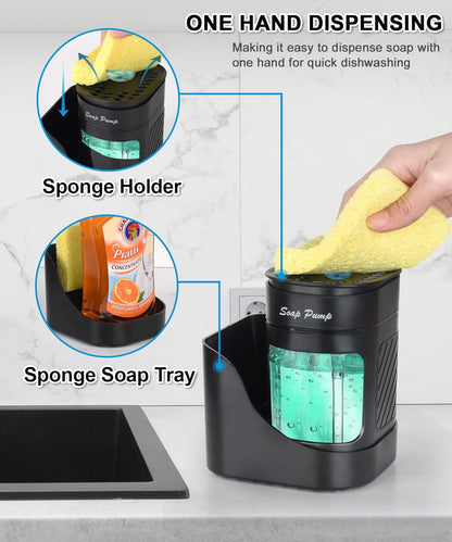 Luxora Kitchen Dish Soap Dispenser with Sponge Holder