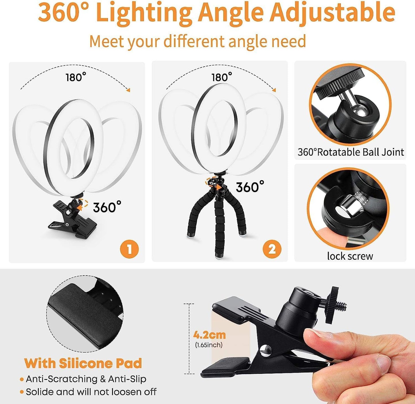 Luxora Clip On Laptop Ring Light for Video Conferencing