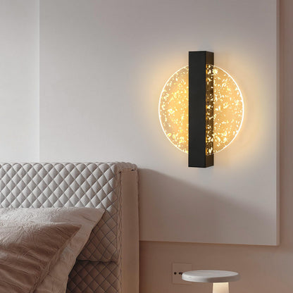 Rayvia Modern Round Wall Light, LED Warm White Sconce for Bedroom Living Room