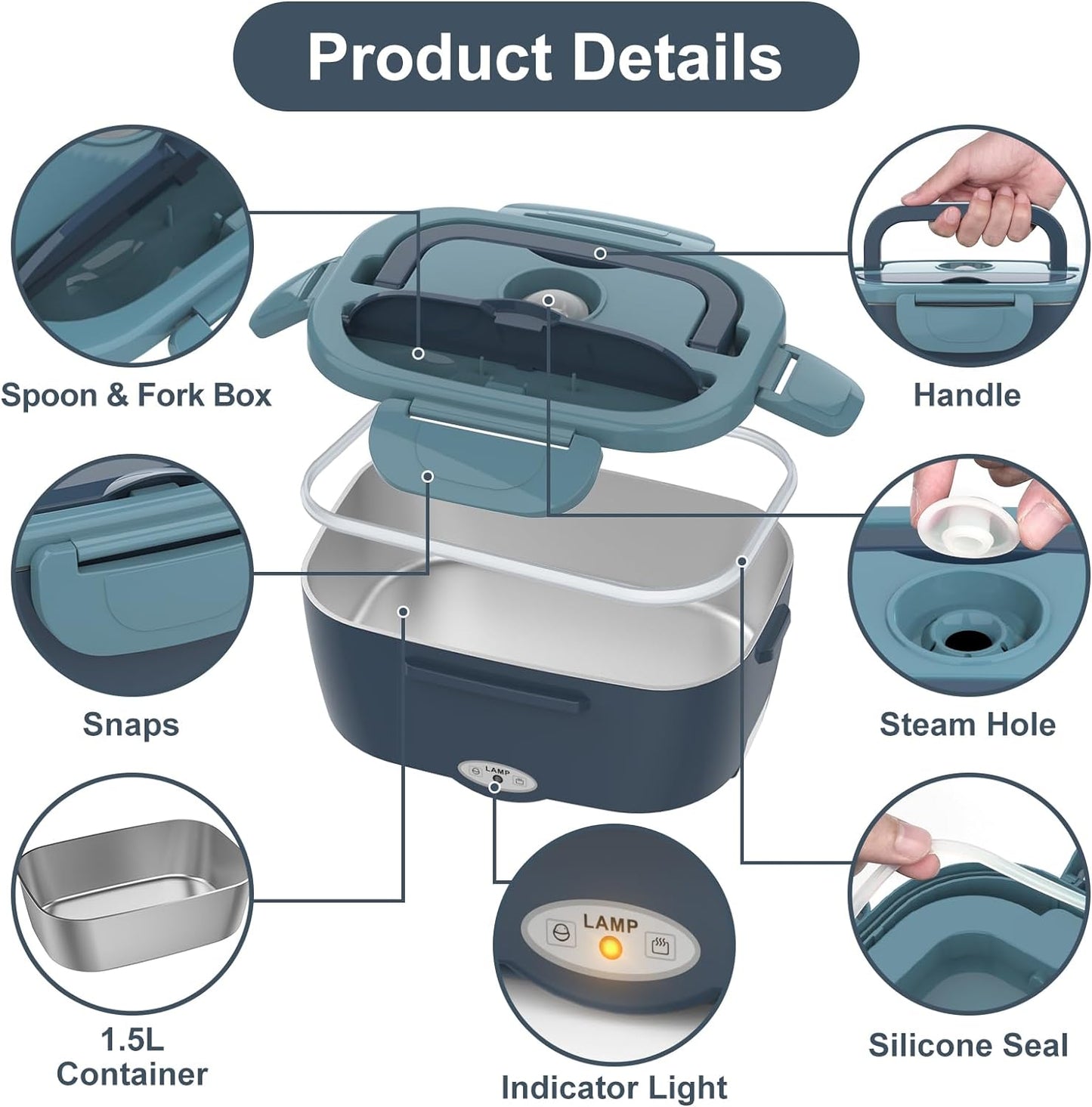 Royaleva Fast Heating Electric Lunch Box for Adults
