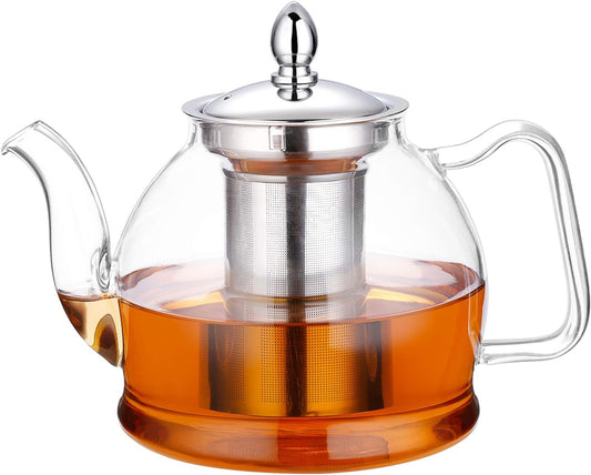 Luxora Blooming And Loose Leaf 1000ml Glass Teapot With Removable Infuser