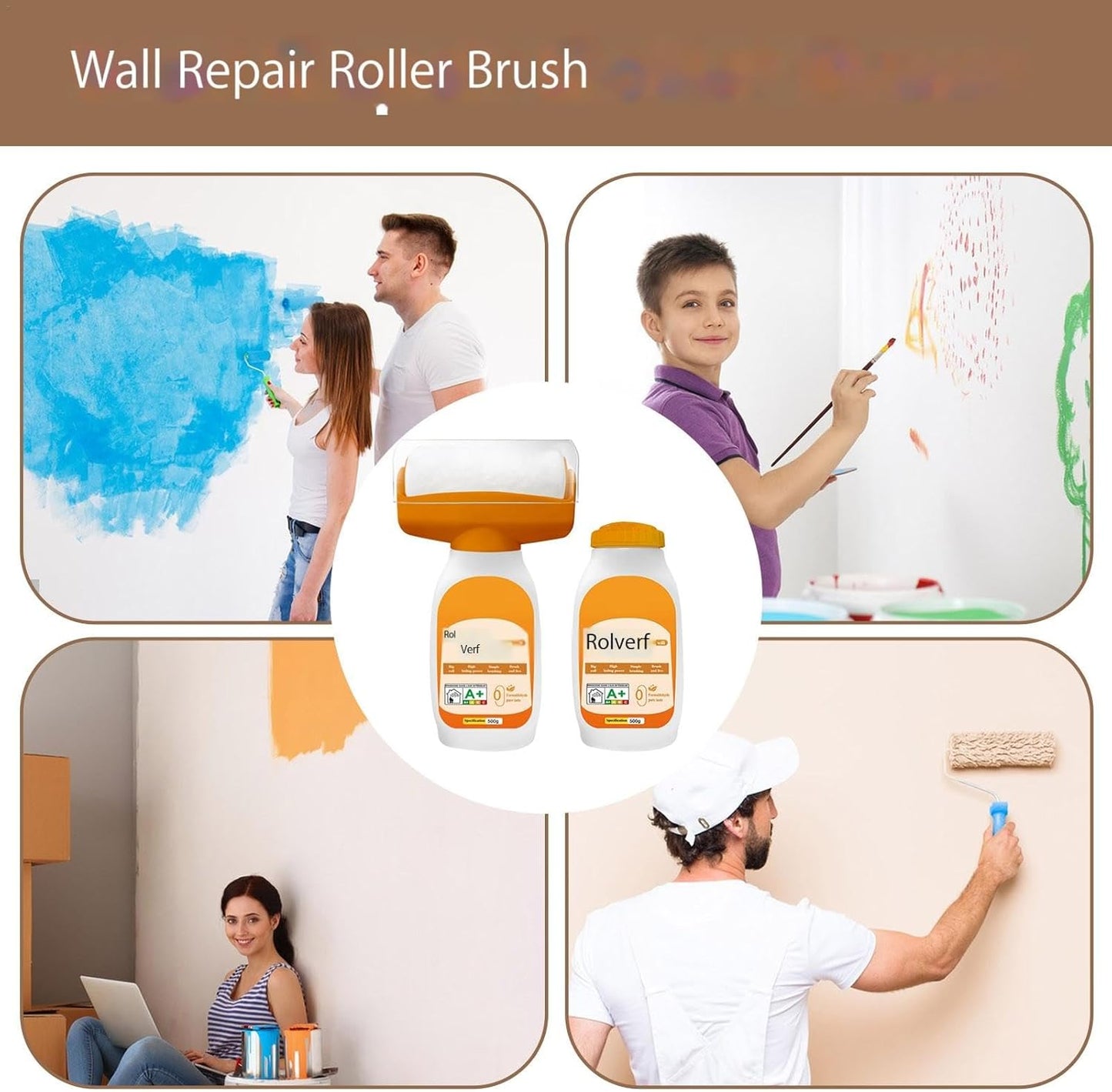 Rayvia Wall Repair Roller Paint Brush (500g) Easy Use