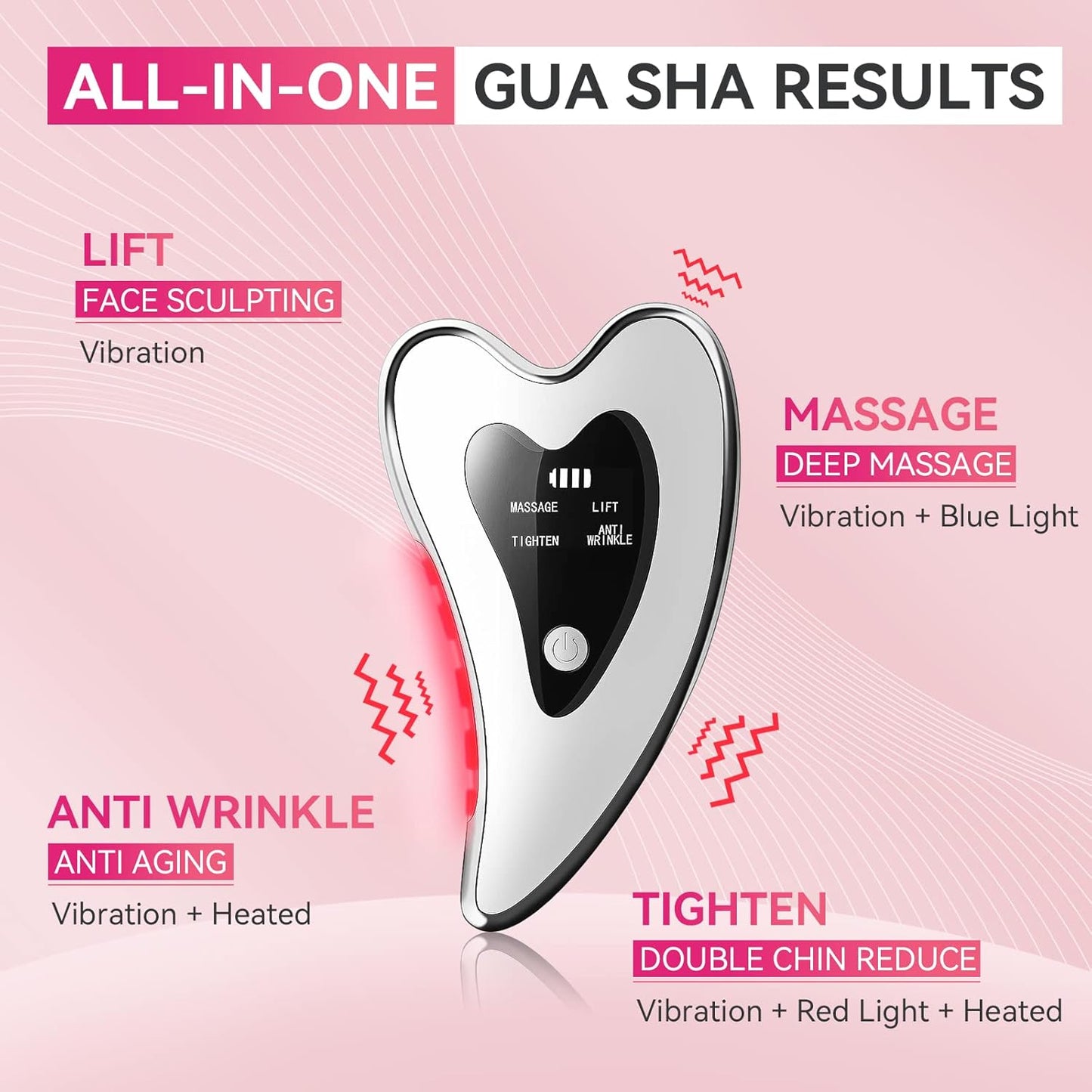 RoyaleGlow Gua Sha Massager Tool for Face Lifting and Rejuvenation