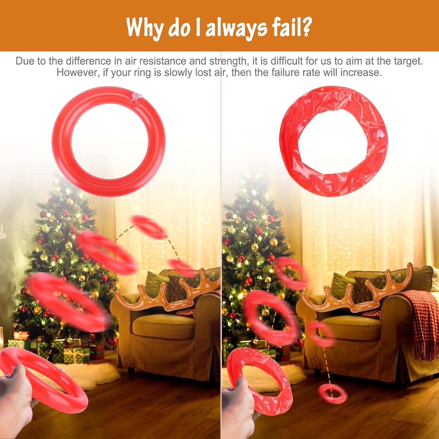 Royaleva Reindeer Antler Ring Toss Christmas Game