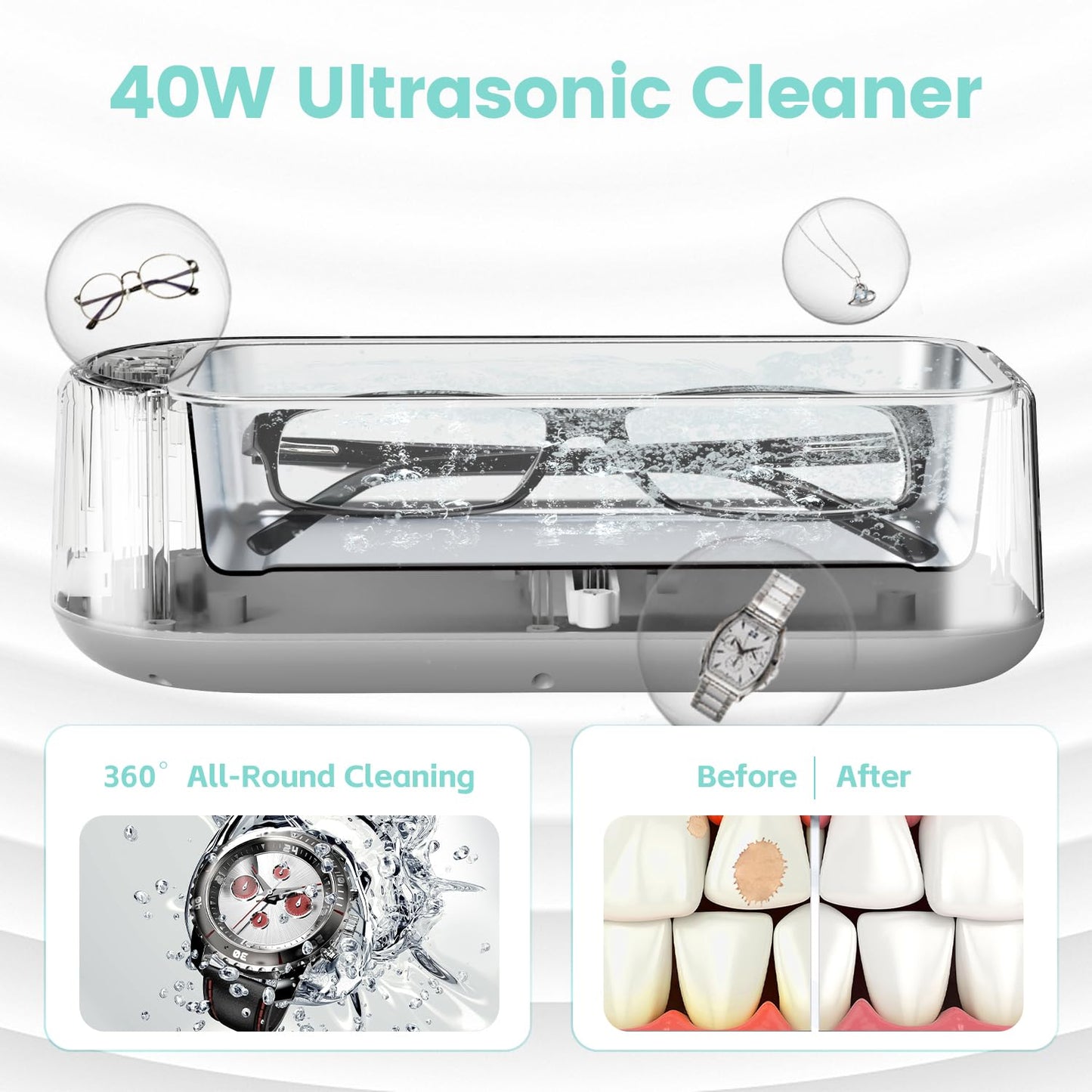 Luxora Ultrasonic Jewelry Cleaner Machine for Sparkling Items