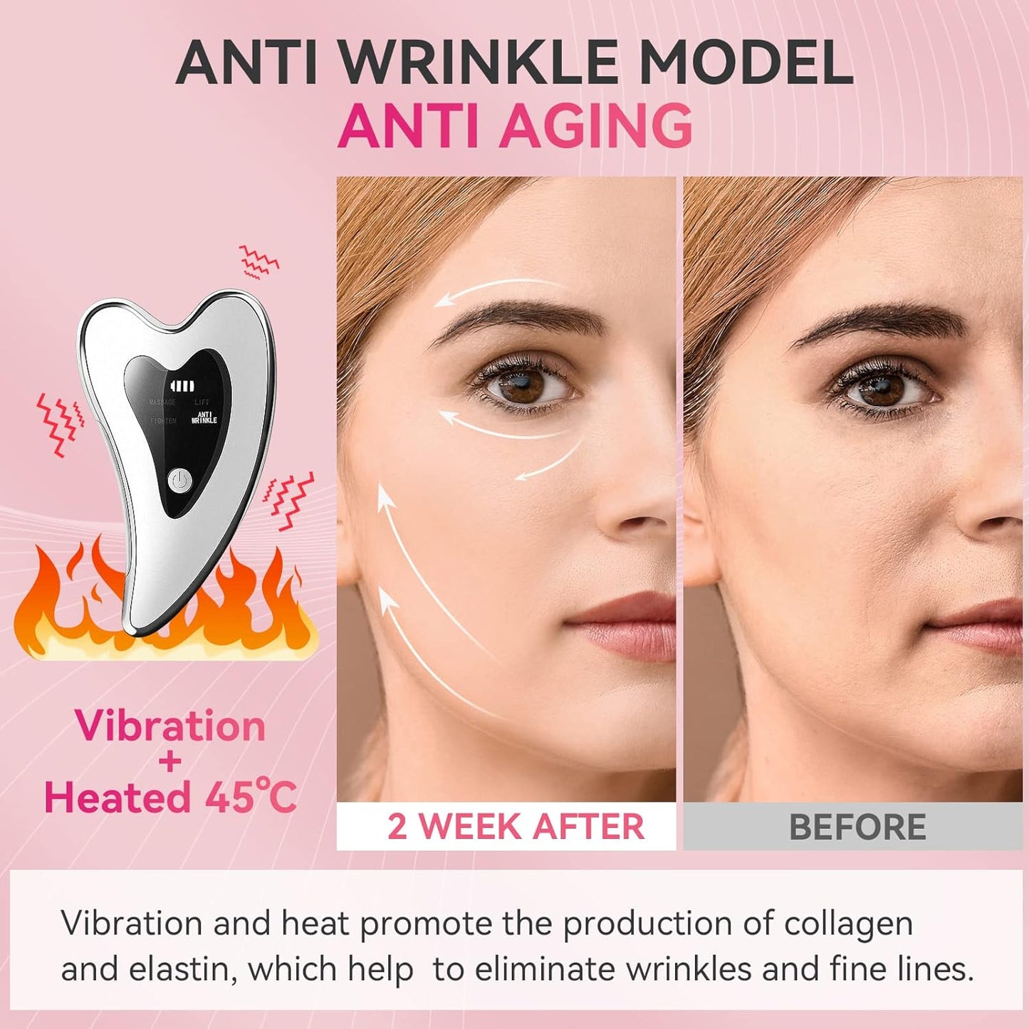 RoyaleGlow Gua Sha Massager Tool for Face Lifting and Rejuvenation