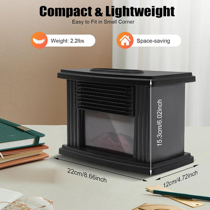 LuxRoyale Fireplace Space Heater – Portable Freestanding 3D Flame Electric Stove for Indoor Use