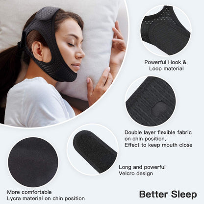 RoyaleGlow Anti Snoring Chin Strap for Sleep Apnea Comfort