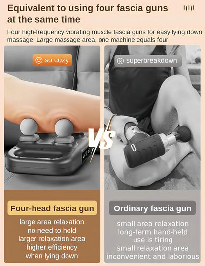 RoyaleGlow Deep Tissue Massage Gun with 20 Gears and 4 Heads