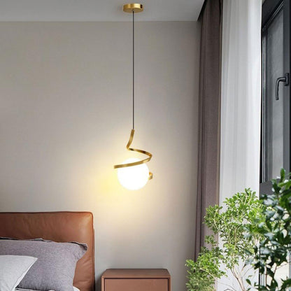 LuxRoyale Nordic LED Pendant Light With Glass Orb