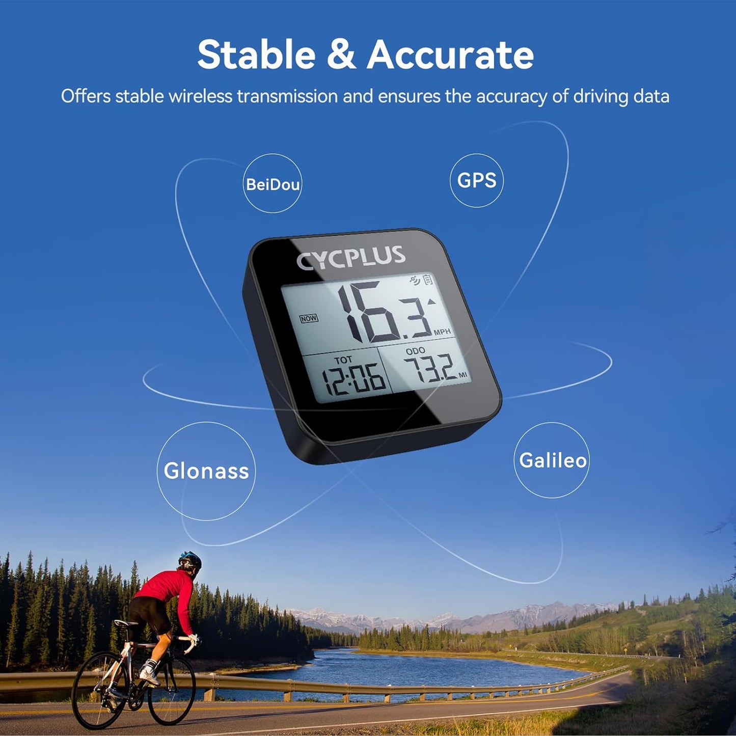 Luxora Wireless Cycling GPS Bike Computer with Backlight