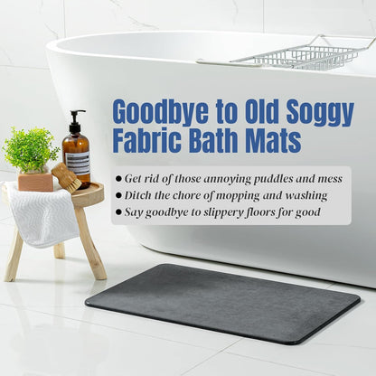 RoyaleGlow Natural Stone Bath Mat Fast Drying Non-Slip