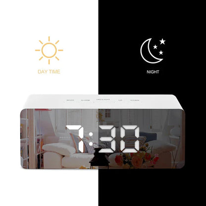 Royaleva Digital Alarm Clock Smart Mirror Desktop Bedside Nightlight