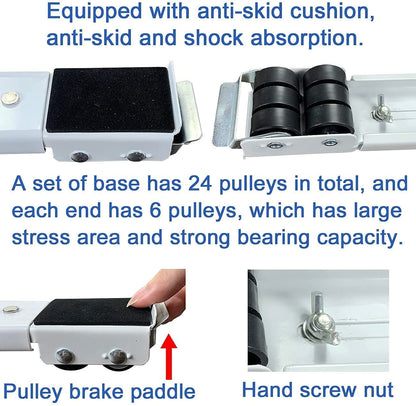 Royallure Heavy-Duty Adjustable Appliance Roller for Smooth Movement and Easy Transport- 2Pcs