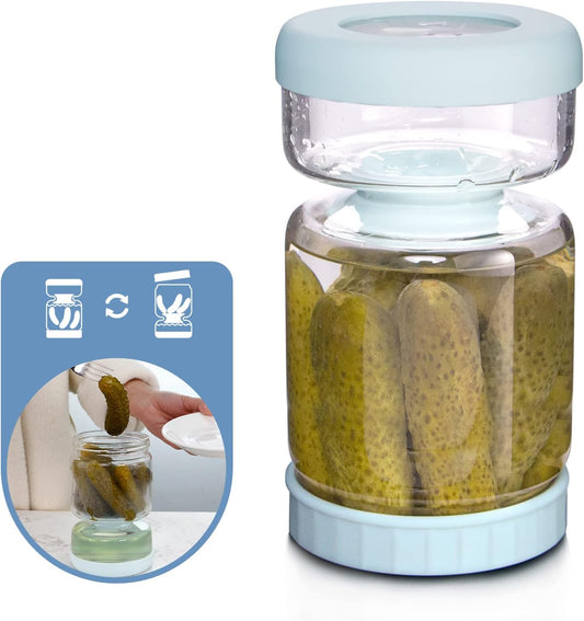 Royaleva Glass Pickle Separator Jar with Strainer Flip