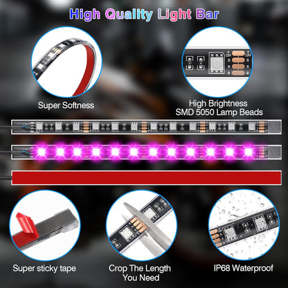 Luxora 12pcs Motorcycle Led Light Kit With Brake Light Turn Signal