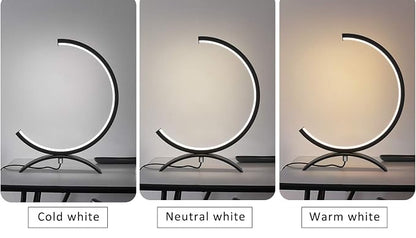 Royelux Modern LED Crescent Desk Lamp - Dimmable, Eye-Care, USB-Powered Table Light