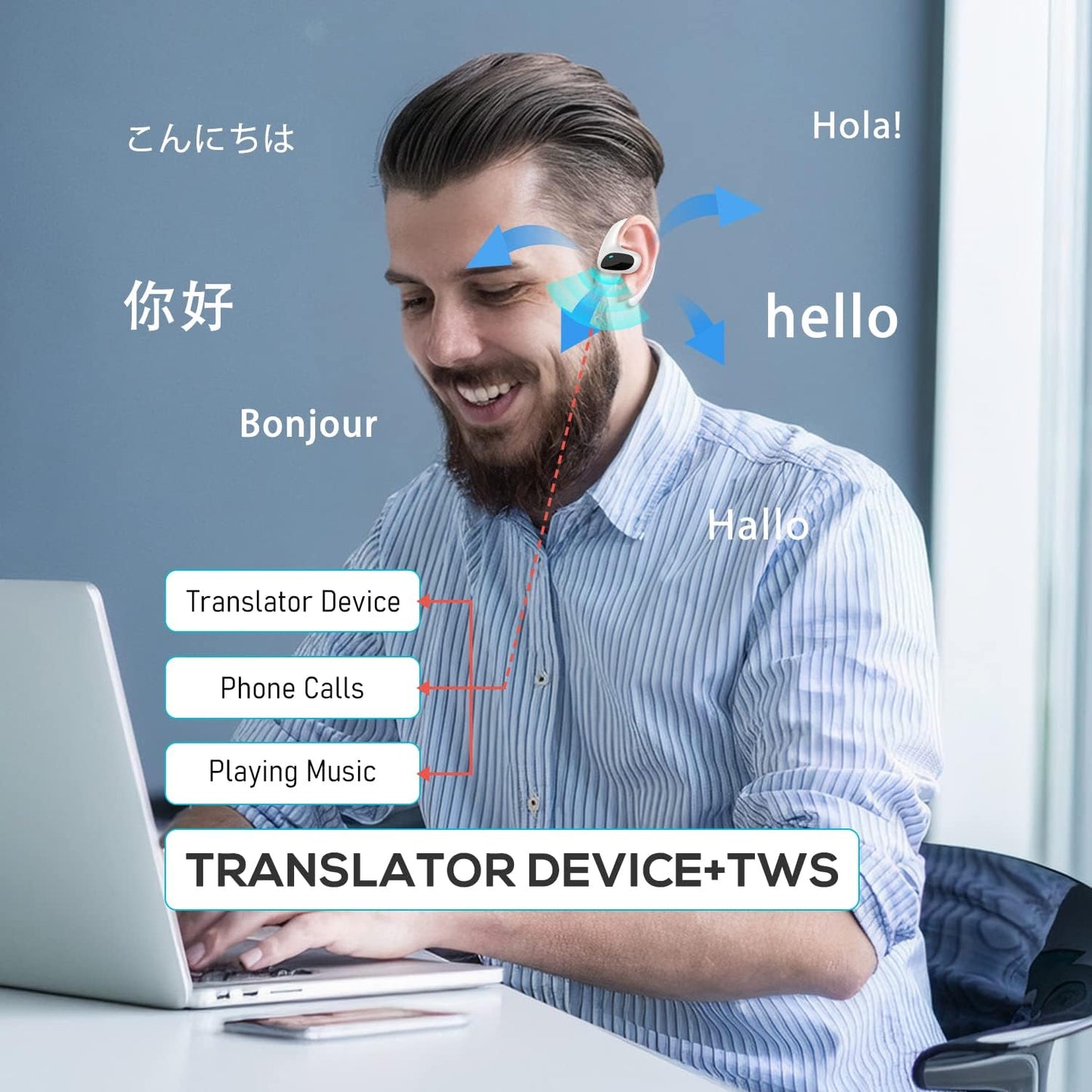 Royaleva Language Translator Earbuds for Effortless Conversations