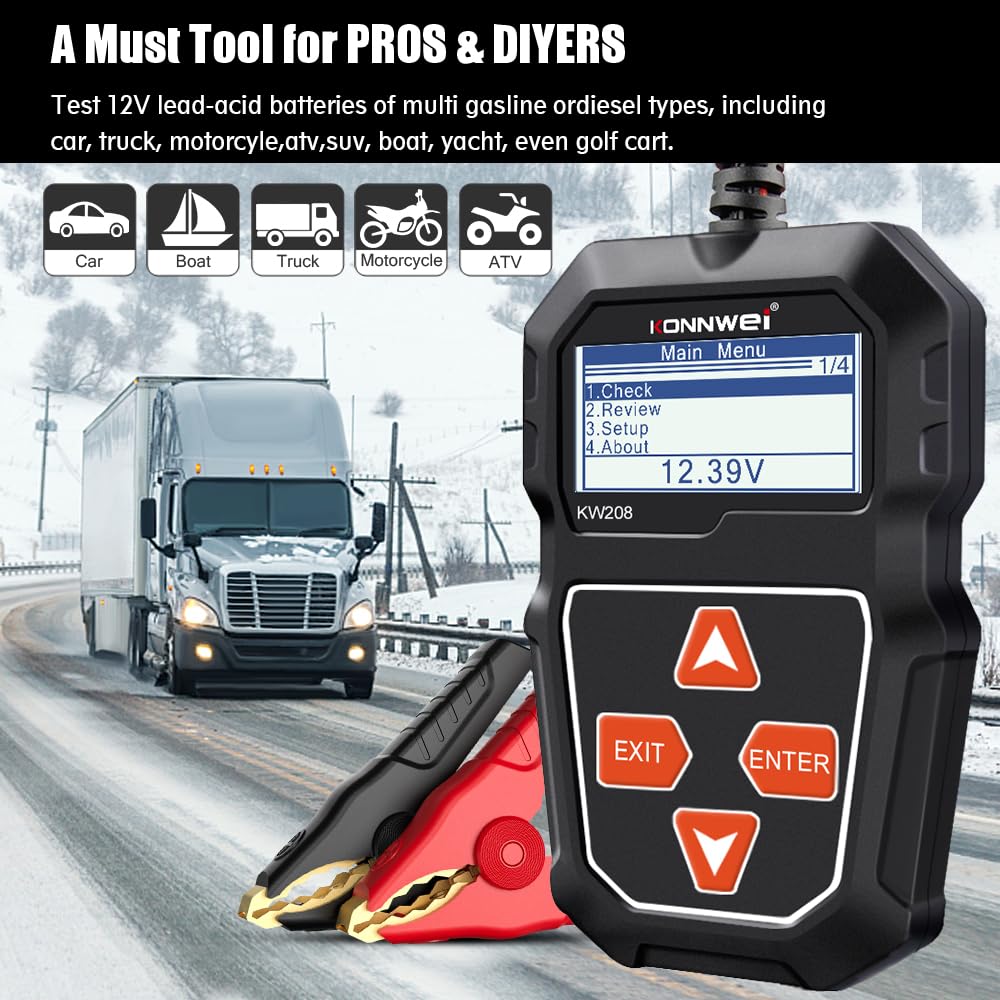 Luxora Car Alternator Battery Tester for 12V Batteries