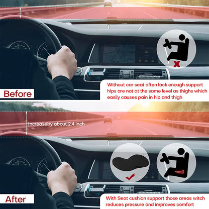Luxora Car Seat Cushion for Shorter Drivers - Comfort Support