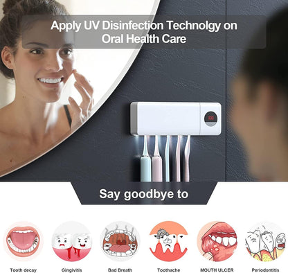 Luxora Antibacterial Toothbrush Sanitizer Holder UV Light