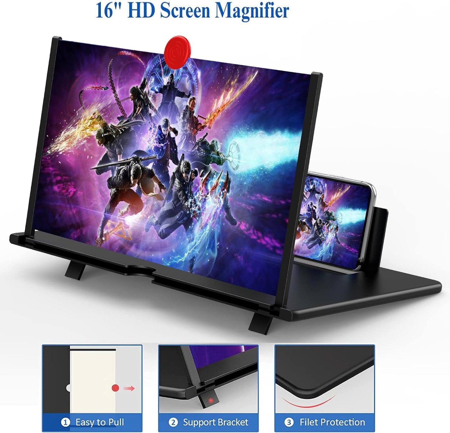 Luxora 16 Inch Phone Screen Magnifier For Movies, Videos, And Gaming