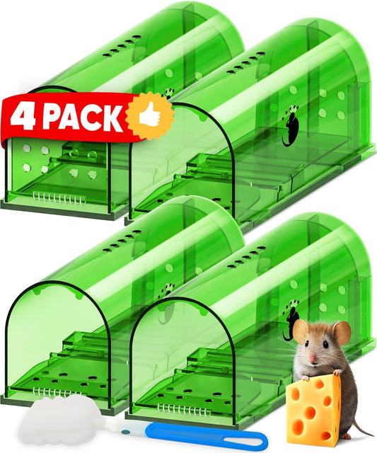 RoyaleGlow 4-Pack Mouse Trap Humane Catch & Release Traps