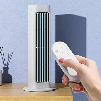 Royelux Bladeless Rechargeable Tower Fan with Remote Control & 3 Speeds for Quiet Cooling