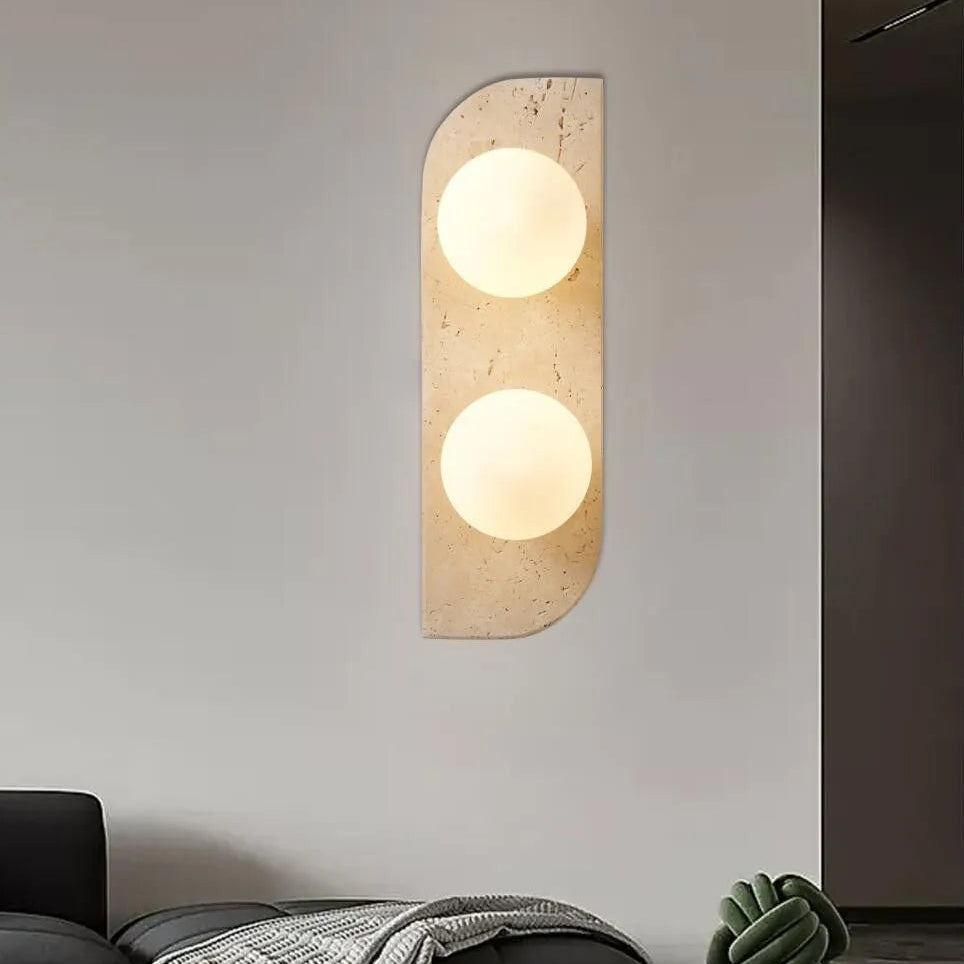 Royelux Natural Travertine Wall Sconce Modern Stone LED Wall Light