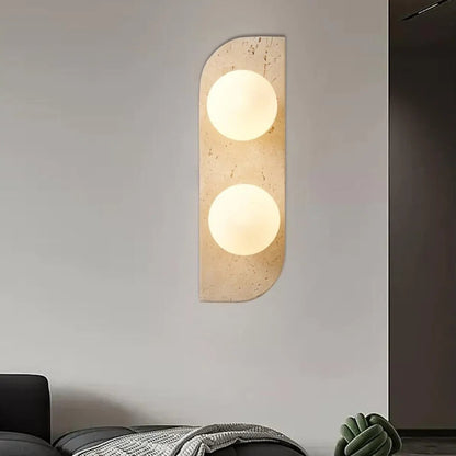 Royelux Natural Travertine Wall Sconce Modern Stone LED Wall Light