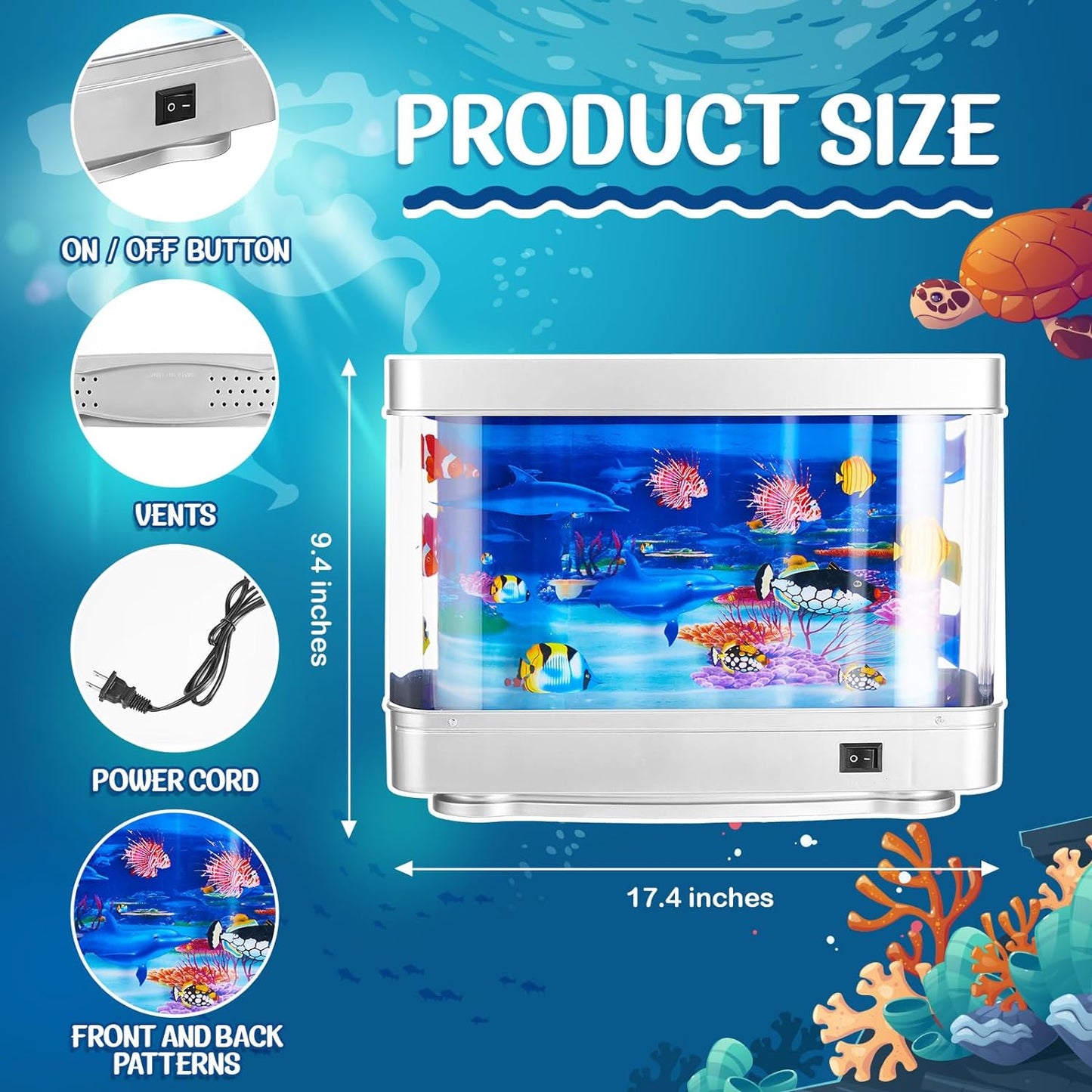 RoyaleGlow Fake Fish Tank Aquarium - Realistic Animated Decor